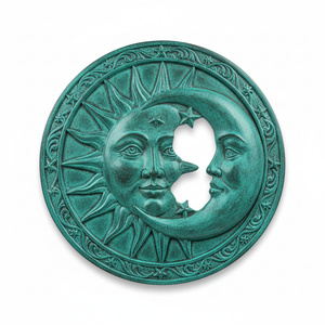 Celestial Verdigris Sun & Moon Wall Medallion