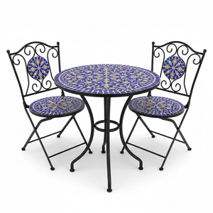 Emperor’s Hand-Inlaid 3-Piece Mosaic Bistro Set