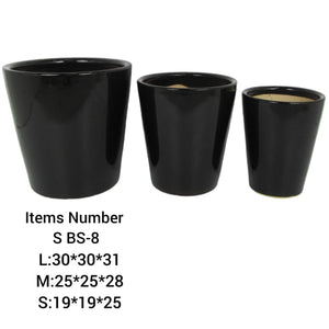Black Round Pot
