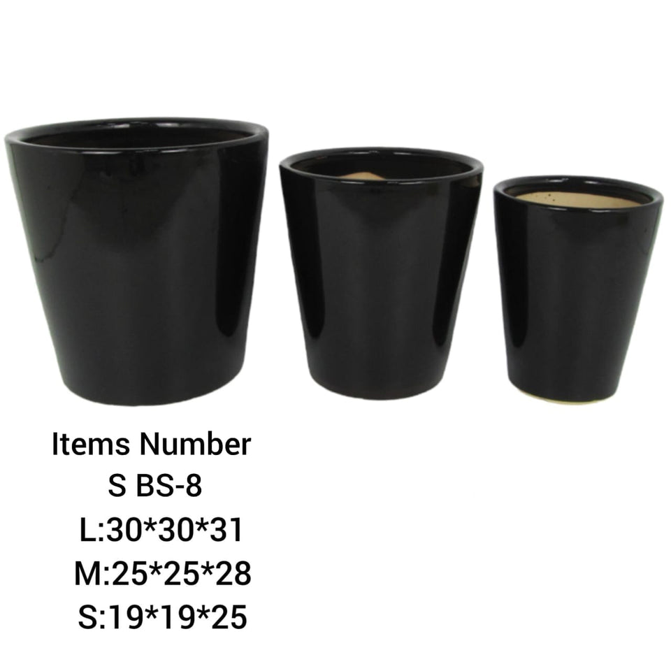 Black Round Pot